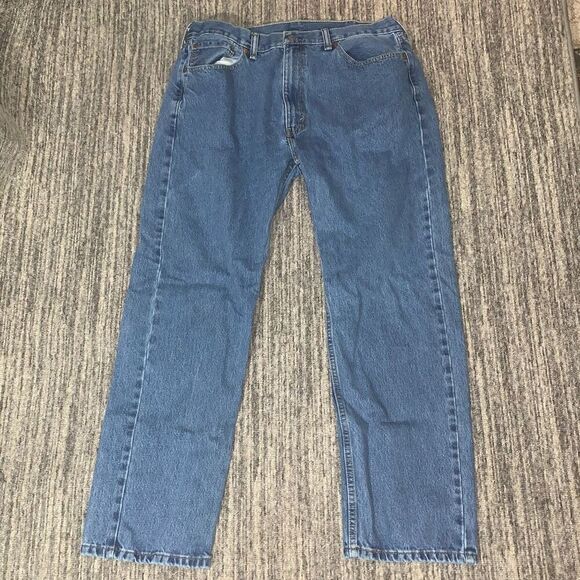 Levis 505 Mens Size 40x32 Straight Leg Denim Jeans Blue Pockets 100% Cotton Nice - Picture 1 of 5